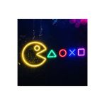BACK Pacman PS5 Logo Neon Led Dekoratif Duvar Aydınlatması-Gamer Neon Duvar Dekorasyonu / Neon Led Işık