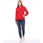 Backpacker Kadın Sweatshirt Kapüşonlu Fermuarlı Kırmızı - Kırmızı - Siyah - M / Regular
