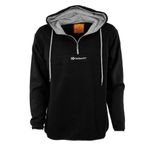 Backpacker Kapüşonlu Yarım Fermuarlı Siyah Erkek Sweatshirt