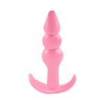 Backpart 3 Boğumlu Silikon Anal Tıkaç - Pembe