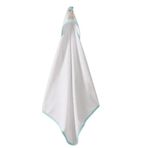 Bacodeseta Giraffe Garden Kapüşonlu Bebek Havlusu – Zürafa Nakışlı,Soft Cotton, 75x80 cm, 0–12 Ay (Beyaz Zemin Mint Biye)