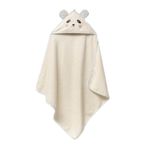 Bacodeseta PandaDots 3D Kapüşonlu Bebek Havlusu – 3D Panda Nakışlı,Soft Cotton, 80x80 cm, 0–12 Ay (KREM ZEMİN MAVİ BİYE)