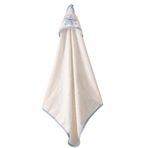 Bacodeseta SeaSparkle Kapüşonlu Bebek Havlusu – Deniz Yıldızı Nakışlı,75x80 cm, Soft Cotton (BEYAZ ZEMİN MAVİ BİYE)
