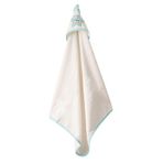 Bacodeseta SeaSparkle Kapüşonlu Bebek Havlusu – Deniz Yıldızı Nakışlı,75x80 cm, Soft Cotton (BEYAZ ZEMİN MİNT BİYE)