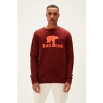 Bad Bear 220212007 Logo Kahverengi Crewneck Erkek Kazak