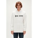Bad Bear 3D Bad Hoodie Off-White Beyaz Kapüşonlu Erkek Sweatshirt - XL
