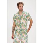 Bad Bear Bloom Beyaz Baskılı Erkek Gömlek - 2XL