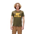 Bad Bear Erkek Haki Baskılı Bisiklet Yaka Tişört, XL