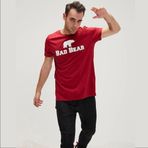 Bad Bear Erkek Kırmızı Baskılı Bisiklet Yaka Tişört