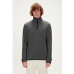 Bad Bear Erkek Koyu Gri Fermuar Yakalı Half-Zip Sweatshirt