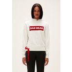 Bad Bear Flog Beyaz Kadın Kapüşonlu Sweatshirt Hoodie