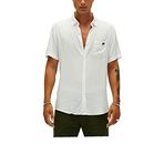 Bad Bear Frank Erkek Beyaz Kısa Kollu Gömlek, M, 220130001-WHT