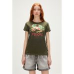 Bad Bear Frog T-Shirt Haki Yeşil Baskılı Kadın Tişört10 - XL