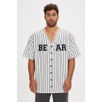 Bad Bear Homer Baskılı Erkek Gömlek, Beyaz, Xl