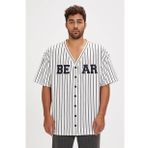 Bad Bear Homer Beyaz Baskılı Erkek Gömlek