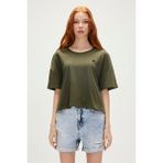 Bad Bear Lara Oversize T-Shirt Haki Yeşil Basic Kadın Tişört10 - XS