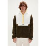 Bad Bear Leonard Plush Half-zip Haki Peluş Erkek Kapüşonlu Sweatshirt - M