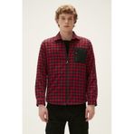 Bad Bear Liam Shirt Crimson Red Kırmızı Kareli Fermuarlı Erkek Gömlek-kırmızı Kırmızı
