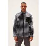 Bad Bear Liam Shirt Lacivert Kareli Fermuarlı Erkek Gömlek