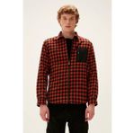 Bad Bear Liam Shirt Turuncu Kareli Fermuarlı Erkek Gömlek