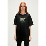 Bad Bear Re-Finger Recycle Siyah T-Shirt Baskılı Kadın Tişört10 - M