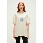 Bad Bear Re-Save Recycle Marshmallow Beyaz T-Shirt Baskılı Kadın Tişört10 - Kırık Beyaz