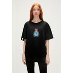 Bad Bear Re-Save Recycle Siyah T-Shirt Baskılı Kadın Tişört10 Nefes Alabilir Kumaş ile Şık ve Rahat