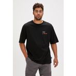 Bad Bear Sand Siyah Baskılı Oversize Erkek T-shirt