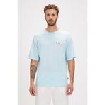 Bad Bear Sand Sky Blue Baskılı Oversize Erkek Tişört - XL - Açık Mavi