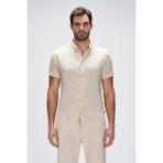 Bad Bear Tindra Bej Kısa Kollu Erkek Gömlek - 2XL