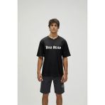 Bad Bear Title Oversize T-Shirt Siyah Baskılı Erkek Tişört - M