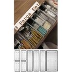 Bade 8'li Set Çekmece Içi Kaşıklık - Dolap Içi Çatal - Kaşık Bıçak Düzenleyici organizer - Şeffaf