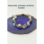 Bade Accessories Doğal Taş Natürel, Amorf Bileklik (Ay Taşı, Apatit, Güneş Taşı )