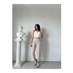 Bade Butik Krem Cepli Liza Şalvar Pantolon