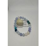 badeaccessories Sertifikalı 8 Mm Ay Taşı, Mavi Kuvars, Akuamarin, Anjelit (MELEK) Taşı, Mavi Akik Doğaltaş Bileklik C2