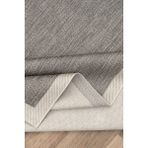Badelya Home 6652 Gri Krem Bordür Çerçeveli Sisal Leke Tutmaz Kolay Temizlenen Kaymaz Pamuk Dokuma Taban Halı - Gri - Kemik - 80 x 200 cm