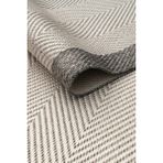 Badelya Home 6663 Krem Gri Bordür Çerçeveli Sisal Leke Tutmaz Kolay Temizlenen Kaymaz Pamuk Dokuma Taban Halı - Krem - Açık Gri - 160 x 230 cm