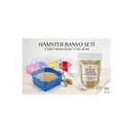 Badem Akvaryum Hamster Banyo Kumu 1 Kg. ve Banyo Kabı Kemirgen Kumu Seti