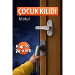 Badem10 (1 Adet) Metal Kapı Pencere Çocuk Emniyet Kilidi Çocuklar İçin Güvenlik Sunan Metal PVC Kilidi