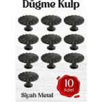 Badem10 10 Adet Güneş Düğme Mat Siyah Kulp Mobilya Mutfak Dolabı Çekmece Dolap Kapak Kulpu Kulb Metal - Tek Vidalı