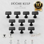 Badem10 10 Adet Kare Metal Düğme Kulp Mat Siyah Mobilya Mutfak Dolabı Çekmece Dolap Kulpları Kapak Kulbu - Tek Vidalı