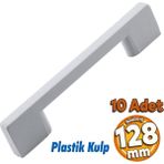 Badem10 10 Adet Plastik Kulp Köprü Mobilya Mutfak Dolabı Çekmece Dolap Kulpları Kapak Kulpu Beyaz 128 mm