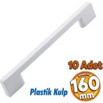 Badem10 10 Adet Plastik Kulp Köprü Mobilya Mutfak Dolabı Çekmece Dolap Kulpları Kapak Kulpu Beyaz 160 mm