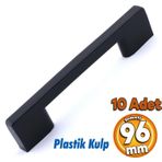 Badem10 10 Adet Plastik Kulp Köprü Mobilya Mutfak Dolabı Çekmece Dolap Kulpları Kapak Kulpu Kulb Siyah 96 mm