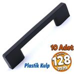 Badem10 10 Adet Plastik Kulp Köprü Mobilya Mutfak Dolabı Çekmece Dolap Kulpları Kapak Kulpu Siyah 128 mm