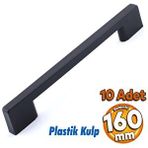 Badem10 10 Adet Plastik Kulp Köprü Mobilya Mutfak Dolabı Çekmece Dolap Kulpları Kapak Kulpu Siyah 160 mm