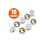 Badem10 10x15 mm Dekoratif Vida Kapağı Kapatıcı Parlak Krom Metal Vida Tapası