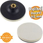 Badem10 115 mm Oto Araç Araba Pasta Cila Polisaj Keçesi Metal Çelik Mermer Parlatma Matkap Uyumlu Yün Keçesi Pedi