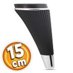 Badem10 15 cm Siyah-Krom Mobilya Ayağı