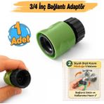 Badem10 ( 19 mm ) 3/4 Dişi Çeşme Musluk Bağlantı Adaptörü 1 Adet Sök Tak Sistem Hortum Adaptörü